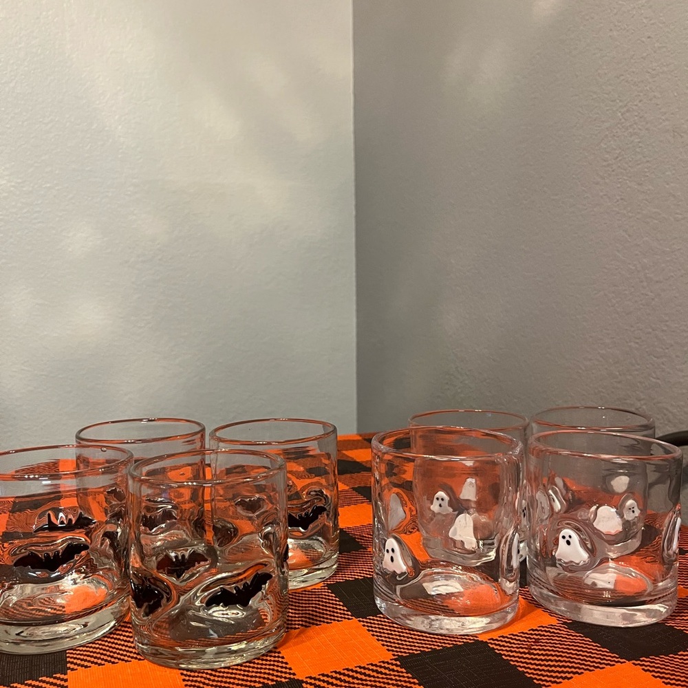 Pottery Barn Halloween Glass Set of 8